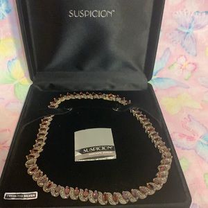 Suspicion Marcasite with simulated garnet gemstones from QVC. Sterling Silver